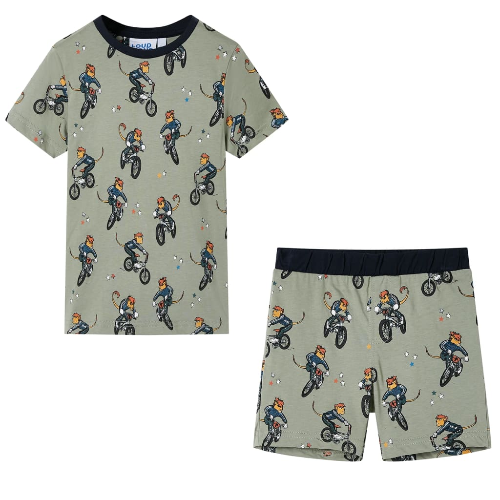 VidaXL Pyjama enfant à manches courtes 140 kaki clair