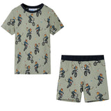 VidaXL Pyjama enfant à manches courtes 140 kaki clair