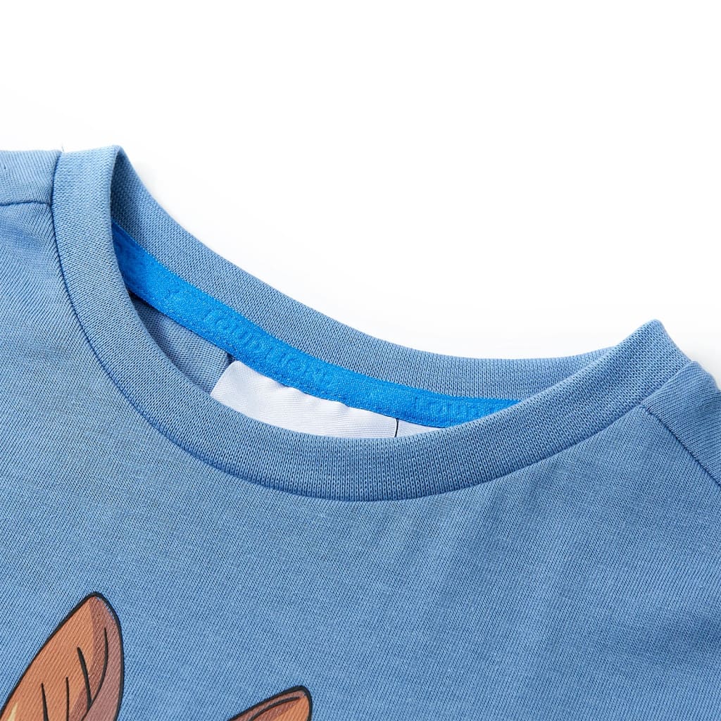 VidaXL Chemise enfant à manches courtes 92 bleu moyen