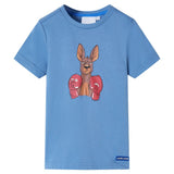 VidaXL Chemise enfant à manches courtes 104 bleu moyen