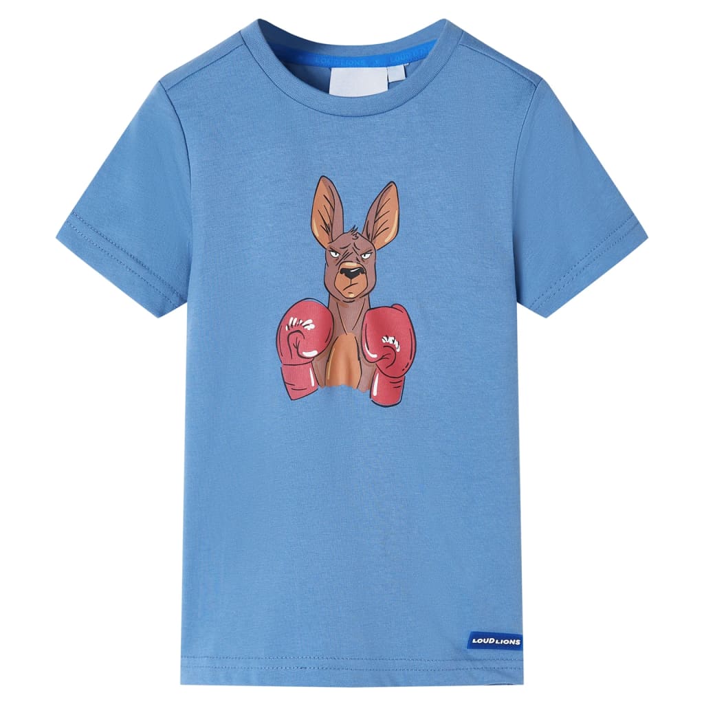VidaXL Chemise enfant à manches courtes 116 bleu moyen