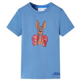 VidaXL Chemise enfant à manches courtes 116 bleu moyen