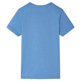 VidaXL Chemise enfant à manches courtes 116 bleu moyen