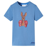 VidaXL Chemise enfant à manches courtes 128 bleu moyen