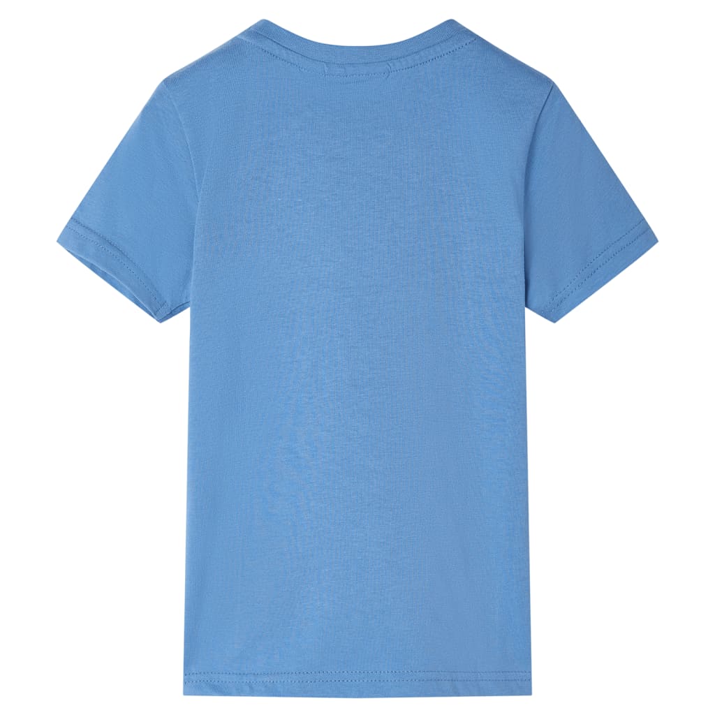VidaXL Chemise enfant à manches courtes 128 bleu moyen