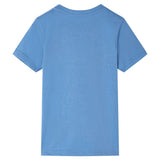 VidaXL Chemise enfant à manches courtes 128 bleu moyen