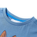 VidaXL Chemise enfant à manches courtes 128 bleu moyen