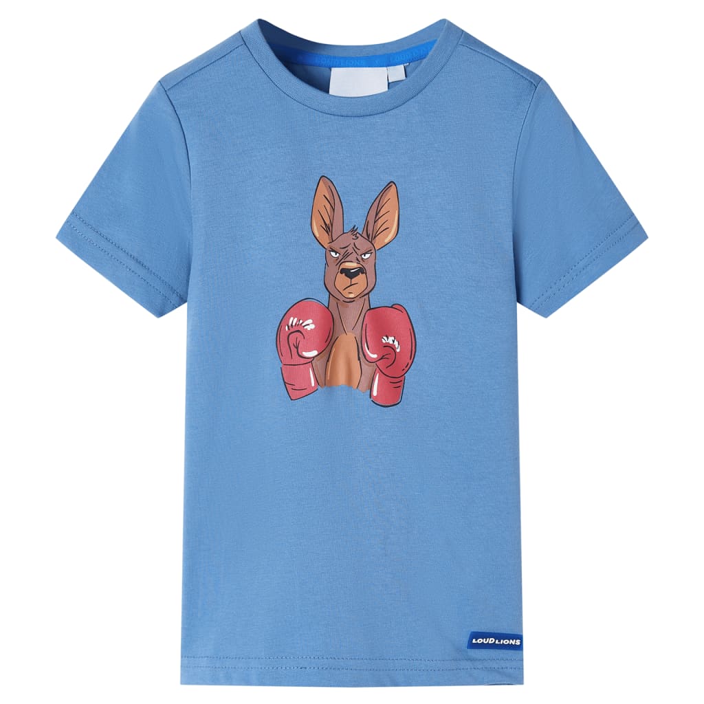 VidaXL Chemise enfant à manches courtes 140 bleu moyen