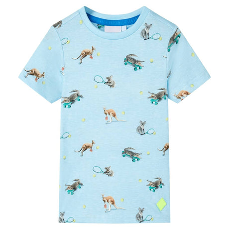 VidaXL Chemise enfant 116 bleu clair mélangé