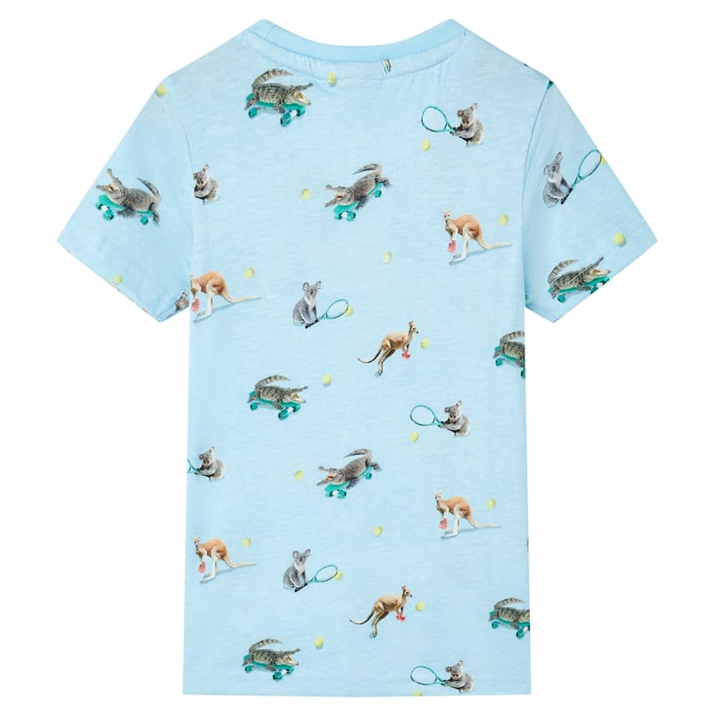 VidaXL Chemise enfant 116 bleu clair mélangé
