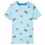 VidaXL Chemise enfant 128 bleu clair mélangé
