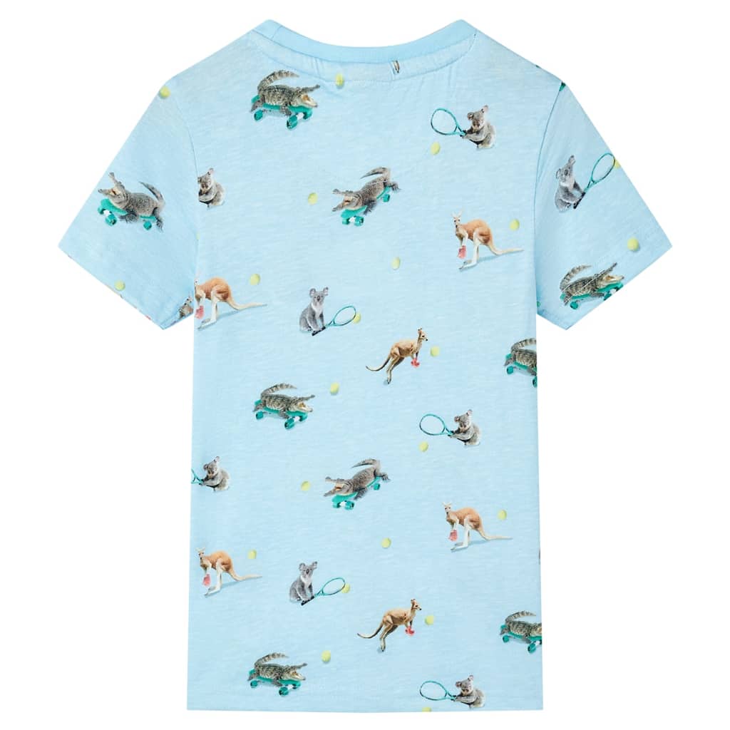 VidaXL Chemise enfant 128 bleu clair mélangé