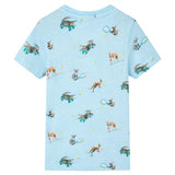 VidaXL Chemise enfant 128 bleu clair mélangé
