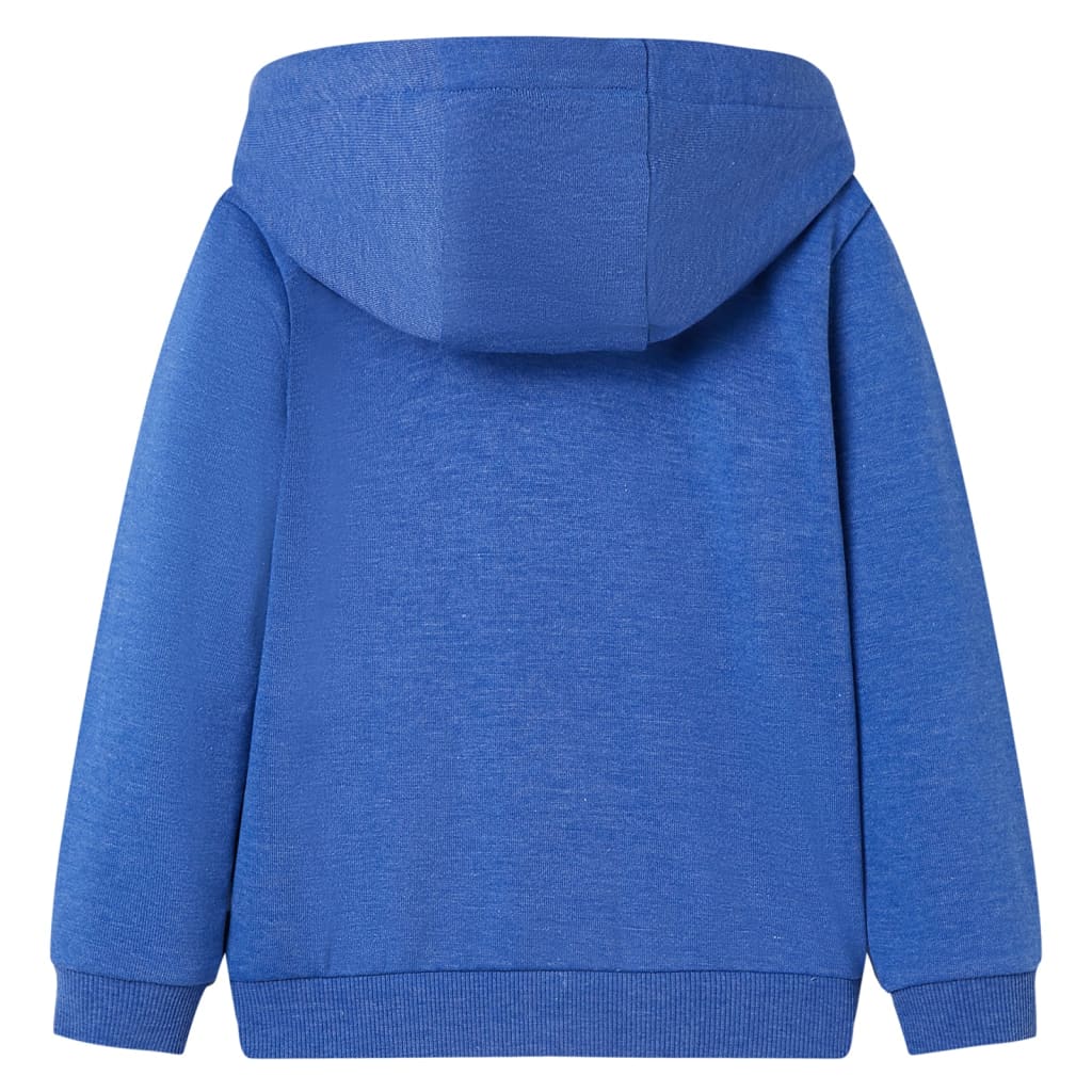 VidaXL Cardigan enfant avec capuche et fermeture éclair 92 bleu mélangé