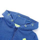 VidaXL Cardigan enfant avec capuche et fermeture éclair 128 bleu mélangé