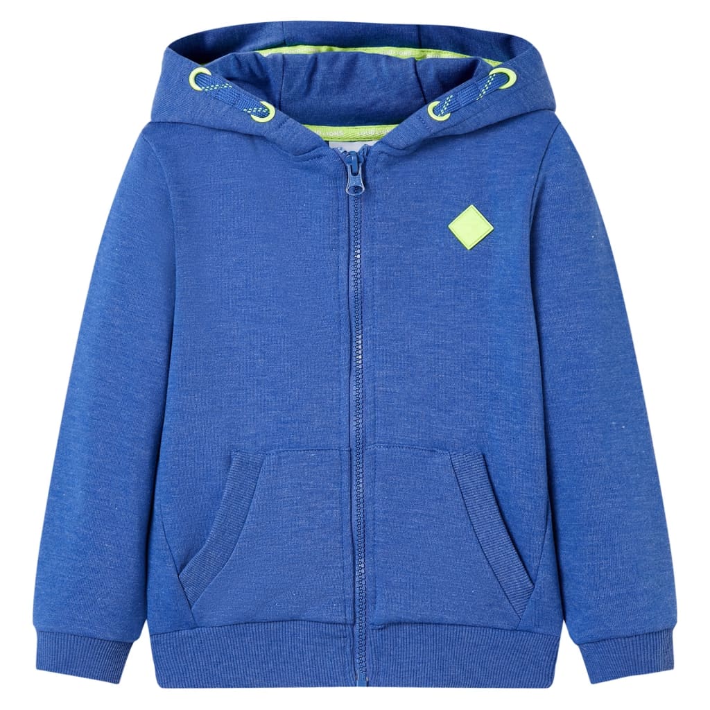 VidaXL Cardigan enfant avec capuche et fermeture éclair 140 bleu mélangé