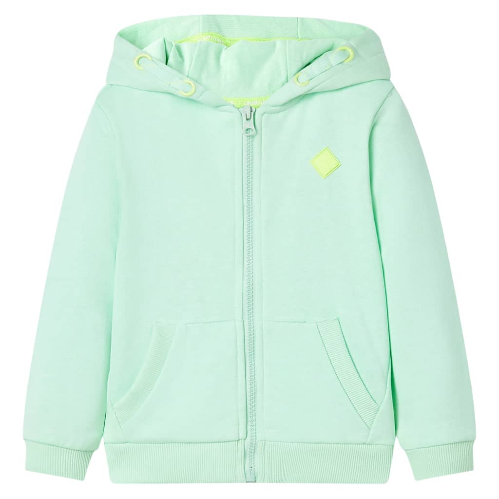VidaXL Cardigan enfant avec capuche et fermeture éclair 92 vert vif