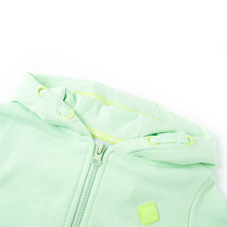 VidaXL Cardigan enfant avec capuche et fermeture éclair 92 vert vif