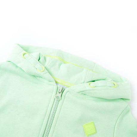 VidaXL Cardigan enfant avec capuche et fermeture éclair 116 vert vif