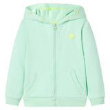 VidaXL Cardigan enfant avec capuche et fermeture éclair 128 vert vif