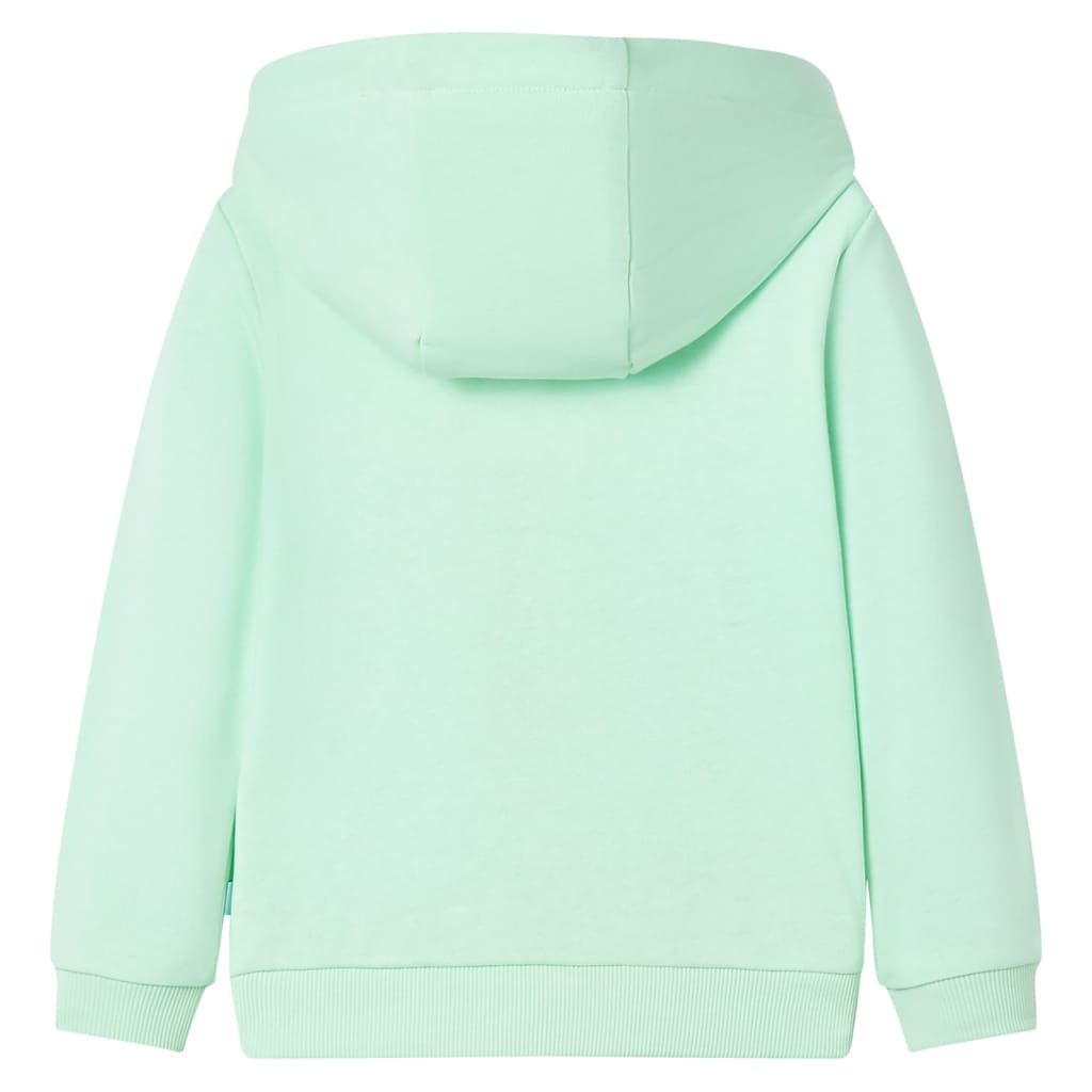 VidaXL Cardigan enfant avec capuche et fermeture éclair 128 vert vif