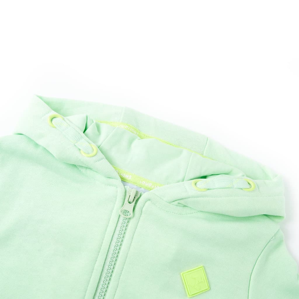 VidaXL Cardigan enfant avec capuche et fermeture éclair 128 vert vif