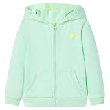VidaXL Cardigan enfant avec capuche et fermeture éclair 140 vert vif