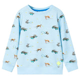 VidaXL Pull enfant 116 bleu clair mélangé