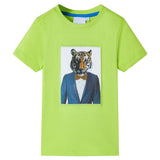 VidaXL Chemise enfant à manches courtes 116 vert lime