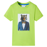 VidaXL Chemise enfant à manches courtes 140 vert lime