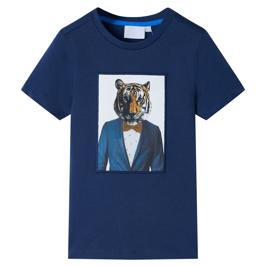 VidaXL Chemise enfant à manches courtes 104 bleu foncé