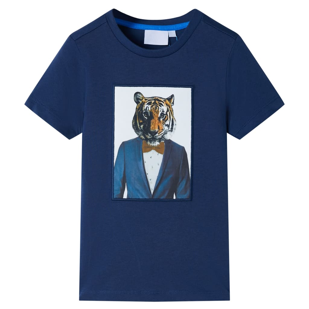 VidaXL Chemise enfant à manches courtes 140 bleu foncé