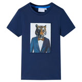 VidaXL Chemise enfant à manches courtes 140 bleu foncé