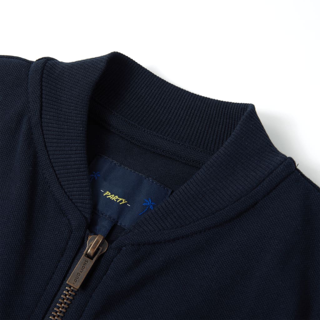 VidaXL Cardigan enfant avec fermeture éclair 92 bleu marine