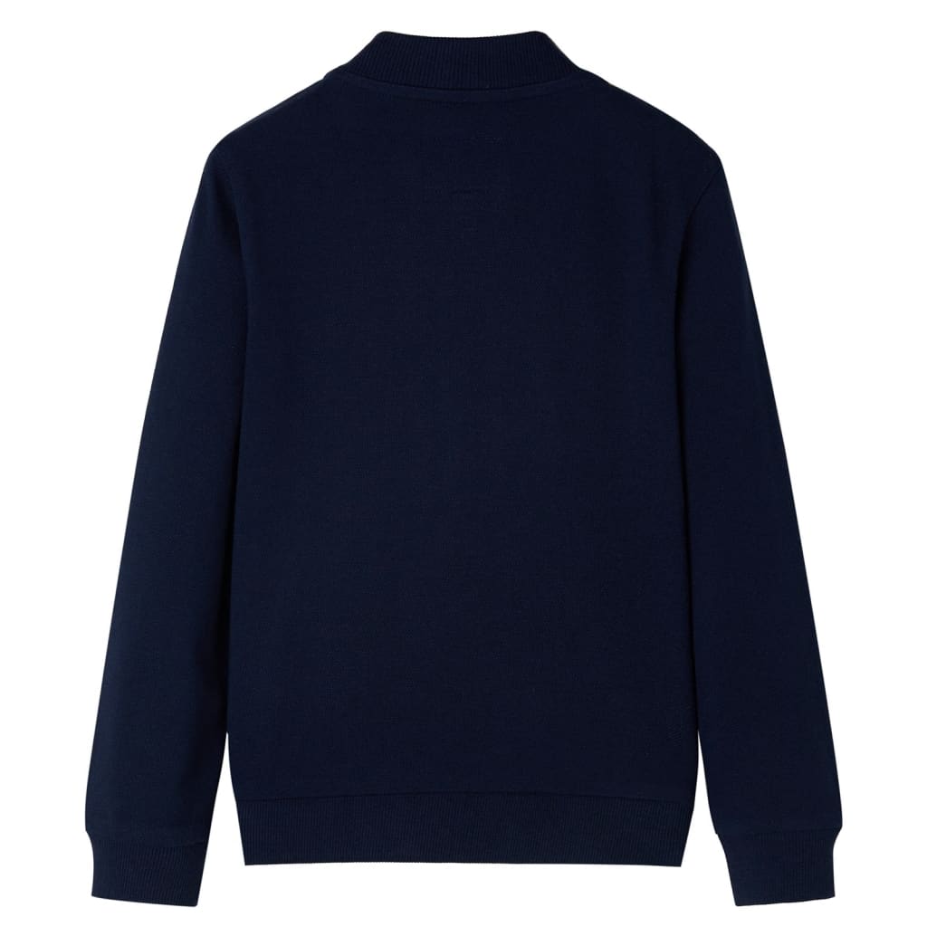 VidaXL Cardigan enfant avec fermeture éclair 140 bleu marine