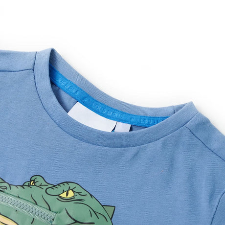 VidaXL Chemise enfant 128 bleu moyen