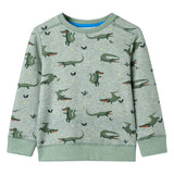 Vidaxxl pull enfant 128 kaki clair mixte