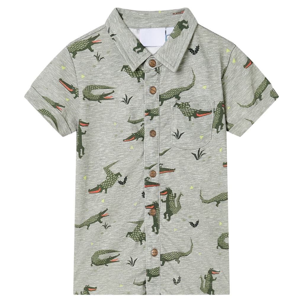 VidaXL Chemise enfant 92 kaki clair chiné