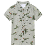VidaXL Chemise enfant 92 kaki clair chiné