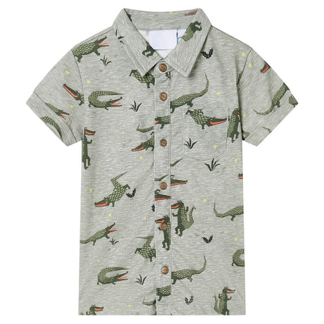 VidaXL Chemise enfant 104 kaki clair chiné