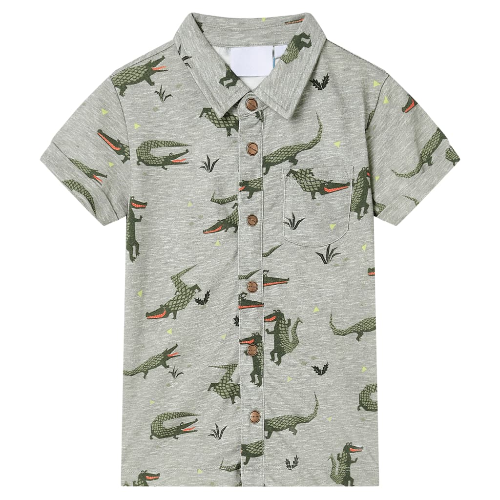 VidaXL Chemise enfant 116 kaki clair chiné