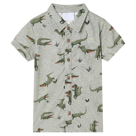 VidaXL Chemise enfant 116 kaki clair chiné