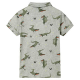 VidaXL Chemise enfant 116 kaki clair chiné