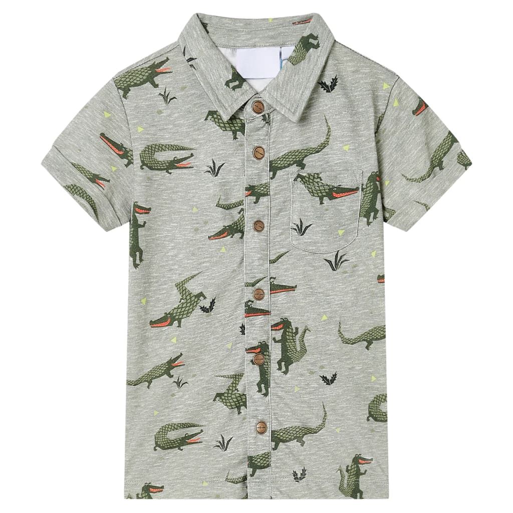 VidaXL Chemise enfant 128 kaki clair chiné