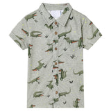 VidaXL Chemise enfant 128 kaki clair chiné