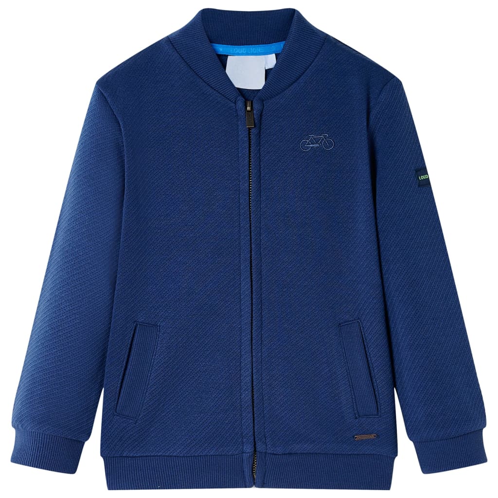 VidaXL Cardigan enfant avec fermeture éclair 92 bleu marine