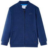 VidaXL Cardigan enfant avec fermeture éclair 116 bleu marine