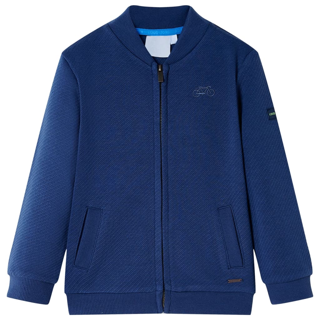 VidaXL Gilet enfant avec fermeture éclair 128 bleu marine