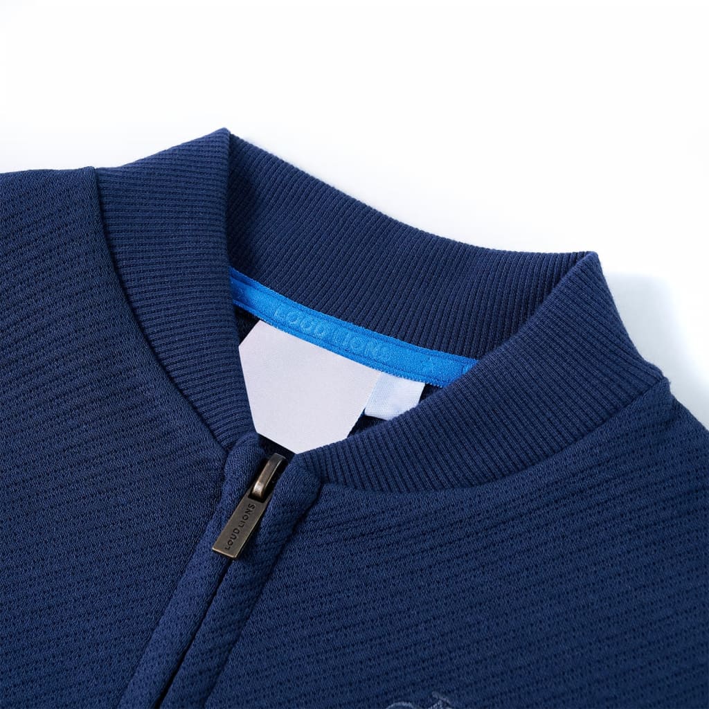 VidaXL Gilet enfant avec fermeture éclair 128 bleu marine