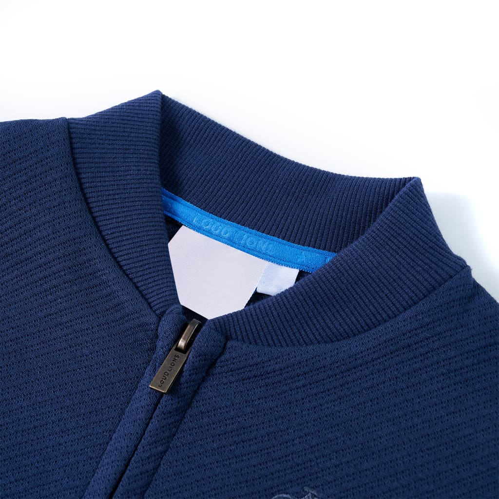 VidaXL Cardigan enfant avec fermeture éclair 140 bleu marine
